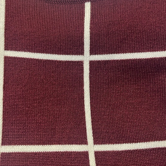 My Michelle Girls Dress Windowpane Fit Flare Size L / 14 color Wine and Ivory - Picture 5 of 16